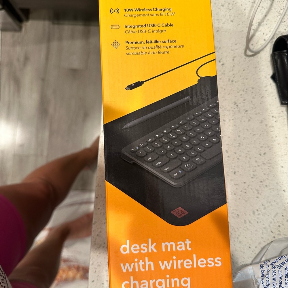 Logitech Wireless Charging Desk Mat - Black and Orange